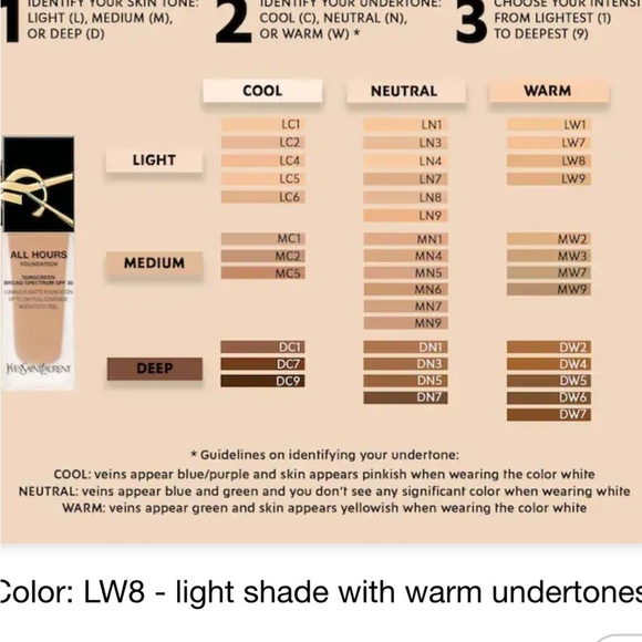 YSL ALL HOURS FOUNDATIONS - shades available listed in sizing - Picture 2 of 3